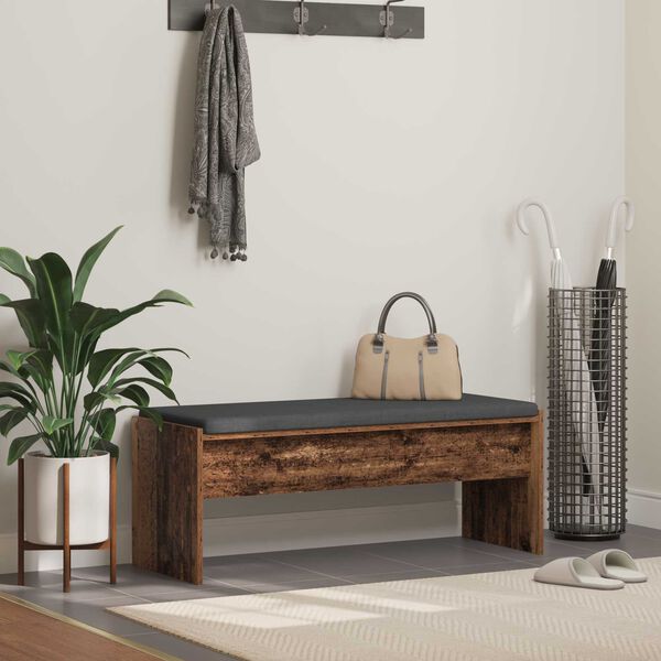 vidaXL Gangbenk med pute Gammelt tre 103 x 38 x 40 cm