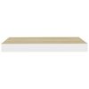 vidaXL Flytende vegghylle eik og hvit 40x23x3,8 cm MDF