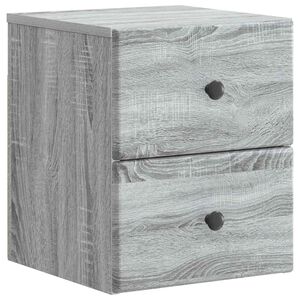 vidaXL Vegghengt Nattbord Gr&aring; sonoma 34,5 x 33 x 40 cm Konstruert tre