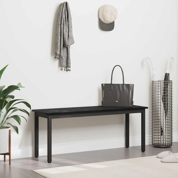 vidaXL benk Svart Eik 110 x 35 x 45 cm Konstruert tre