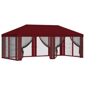 vidaXL Teltduk med sidevegger 6 x 3 m Burgunder Polyester 190