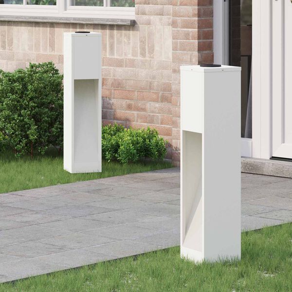 vidaXL Solcelle LED Stibelys 2 pcs Hvit Kaldvalset st&aring;l