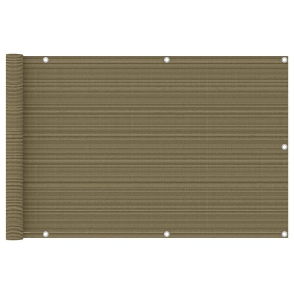 vidaXL Balkongskjerm gråbrun 90x400 cm HDPE