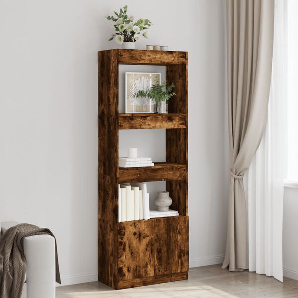 vidaXL Highboard r&oslash;kt eik 63x33x180 cm konstruert tre