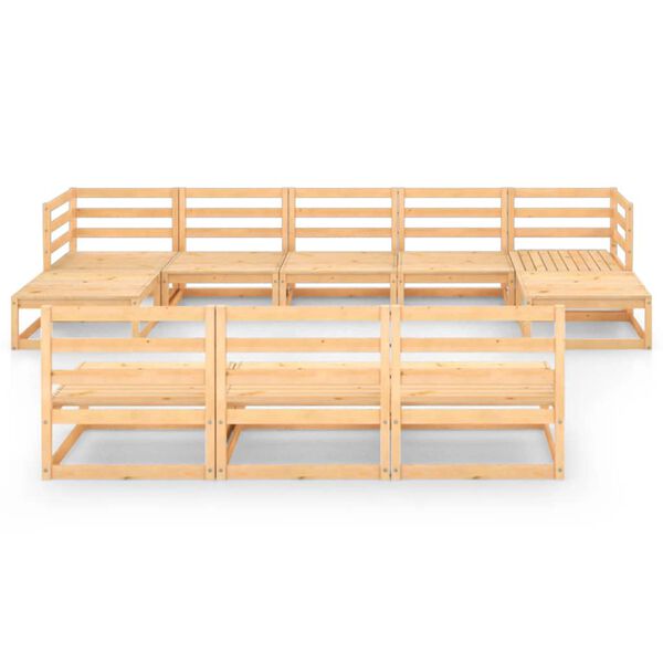 vidaXL Hagesofagruppe 10 deler heltre furu