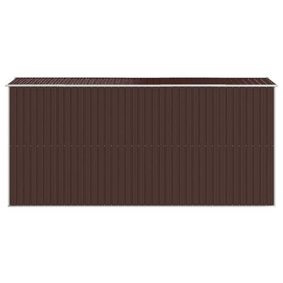 vidaXL Hageskur mørkebrun 192x440x223 cm galvanisert stål
