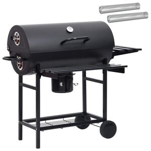 vidaXL T&oslash;nnegrill med hjul og hyller 3 stk. 115 x 85 x 95 cm Metall