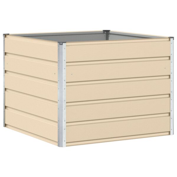 vidaXL Plantekassed Elfenben 100 x 100 x 75 cm St&aring;l