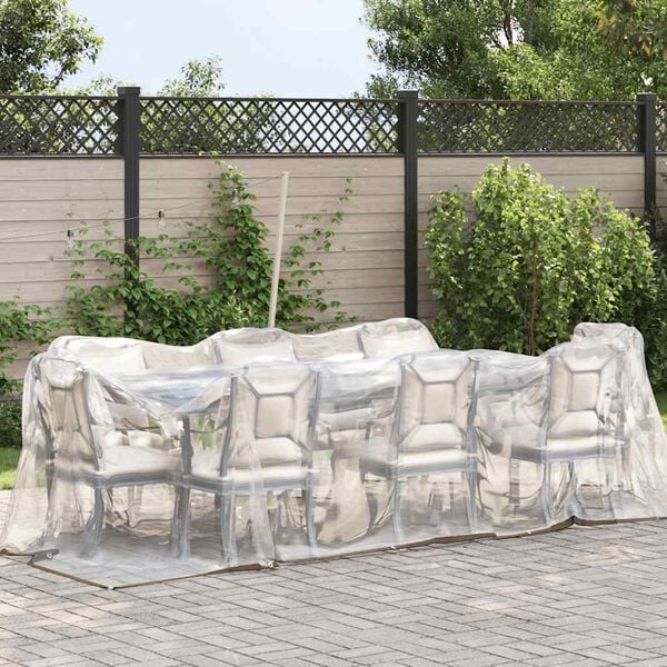 vidaXL Klar presenning med maljer 2x5 m polyetylen