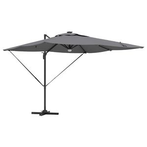 vidaXL Roma parasol med LED -stripelys Antrasitt 286 x 285 x 270 cm