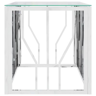 vidaXL Salongbord 110x45x45 cm rustfritt stål og glass