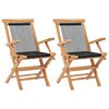 vidaXL Klappstoler 2 stk. heltre teak og tau