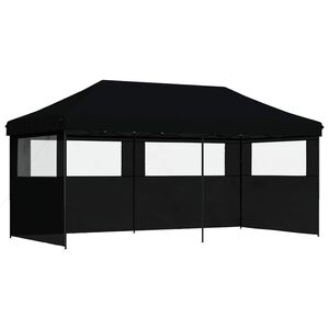 vidaXL Partytelt 292 x 580 x 315 cm Svart Oxford Stoff