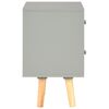 vidaXL Nattbord 2 stk grå 40x30x50 cm heltre furu