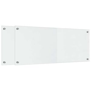 vidaXL Kj&oslash;kkenbakplate 2 pcs Gjennomsiktig 100 x 40 cm herdet glass