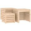 vidaXL Hagekassesett 3 deler heltre furu