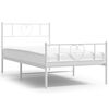 vidaXL Sengeramme i metall med hode- og fotgavl hvit 90x200 cm