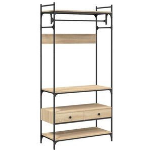 vidaXL Garderobe med skuffer sonoma eik 89x39x184,5 cm konstruert tre