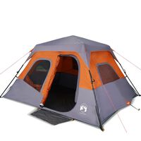 vidaXL Campingtelt for 6 personer grå og oransje 344x282x192 cm