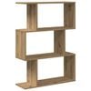 vidaXL Romdeler bokhylle 3 lag artisan eik 70x24x97 cm konstruert tre