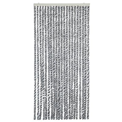vidaXL Fluegardin grå og svart og hvit 100x220 cm chenille