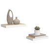 vidaXL Flytende vegghyller 2 stk eik og hvit 40x23,5x3,8 cm MDF