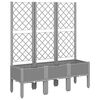 vidaXL Plantekasse med espalier lysegr&aring; 120x40x142 cm PP