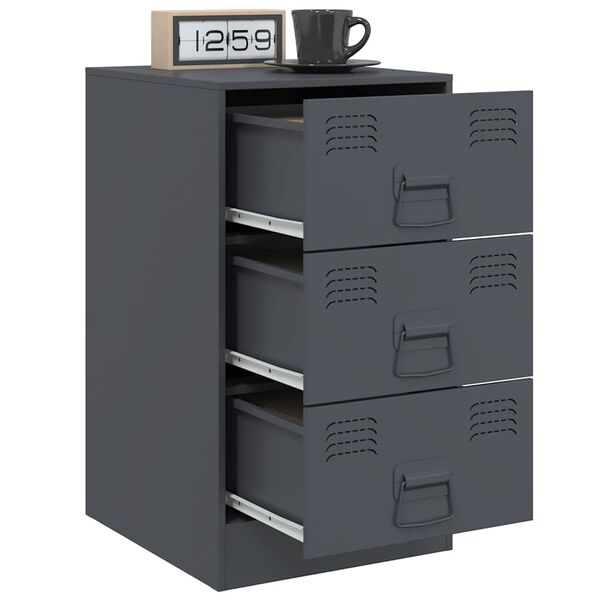 vidaXL Nattbord 2 stk antrasitt 34,5x39x62 cm st&aring;l