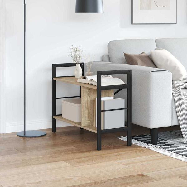 vidaXL Bokhylle Sonoma eik 75 x 30 x 58,5 cm Konstruert tre