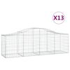 vidaXL Gabionkurver buede 13 stk 200x50x60/80 cm galvanisert jern