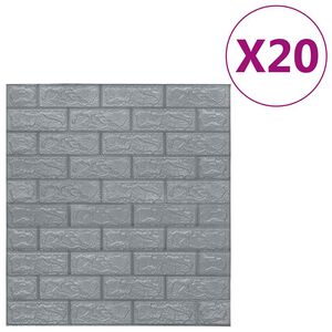 vidaXL 3D-tapet murstein selvklebende 20 stk antrasitt