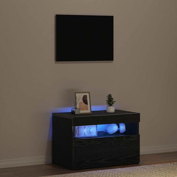 vidaXL Nattbordskap Svart Eik 60 x 35 x 40 cm Konstruert tre