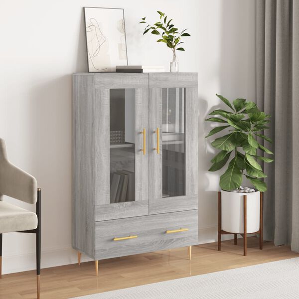 vidaXL Highboard gr&aring; sonoma 69,5x31x115 cm konstruert tre