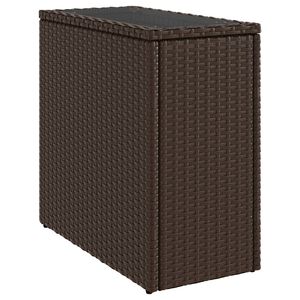 vidaXL Hagebord med glassplate brun 58x27,5x55 cm polyrotting