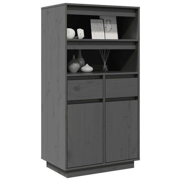 vidaXL Highboard gr&aring; 60x40x116,5 cm heltre furu