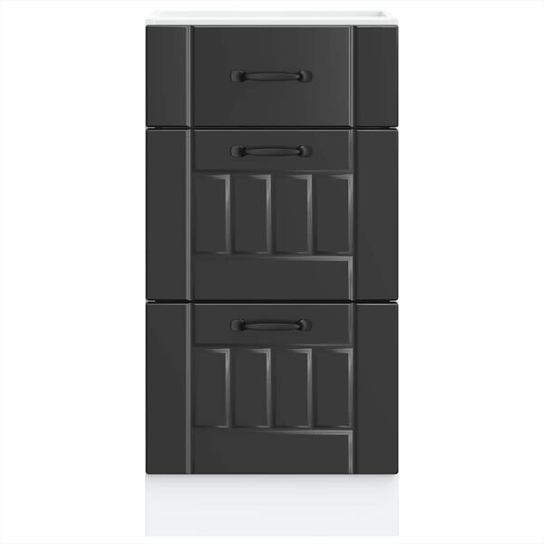 vidaXL Kj&oslash;kkenskap &laquo;Lucca&raquo; svart konstruert tre