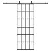 vidaXL Skyved&oslash;r med monteringssett svart 76x205 cm ESG-glass