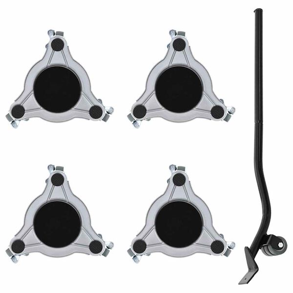 vidaXL M&oslash;belhjul 4 stk med l&oslash;fter 19x17,5x6 cm st&aring;l 1000 kg