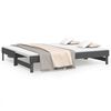 vidaXL Uttrekkbar dagseng gr&aring; 2x(90x200) cm heltre furu