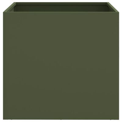 vidaXL Plantekasse olivengrønn 42x40x39 cm kaldvalset stål