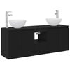 vidaXL Baderomsskapsett 3 stk. Svart 49,5 x 41 x 64,5 cm