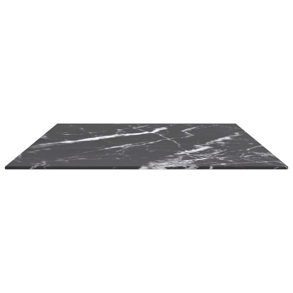vidaXL Bordplate svart 100x62 cm 8 mm herdet glass med marmor design