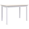 vidaXL Spisebord hvit og brun 114x71x75 cm heltre gummitre