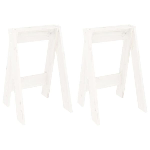 vidaXL Krakker 2 stk hvit 40x40x60 cm heltre furu