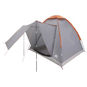 vidaXL Camping Telt 2-personers Gr&aring; og Oransje Polyester og st&aring;l