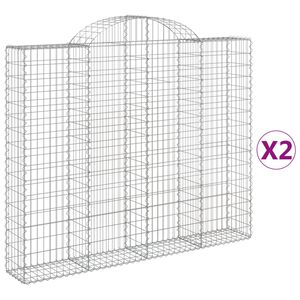 vidaXL Gabionkurver buede 2 stk 200x30x160/180 cm galvanisert jern