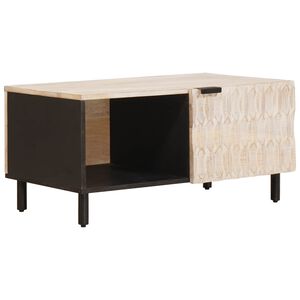 vidaXL Kaffebord Hvit 80 x 50 x 40 cm Massiv mango tre