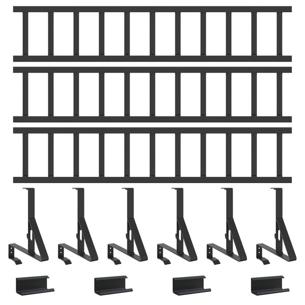 vidaXL Tak sn&oslash;fanger Svart 300 x 29,5 x 34,5 cm St&aring;l