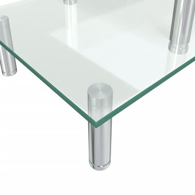 vidaXL Skjermstativ 2 etasjer gjennomsiktig glass