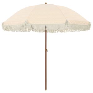 vidaXL Strandparasol Gul og hvit 205 x 205 x 210 cm Polyester og st&aring;l